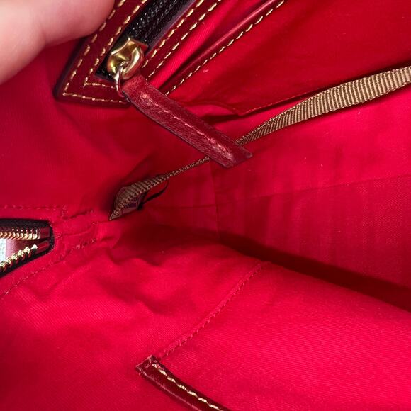 Dooney & Bourke Florentine Leather Domed Purse Red Color Handbags - Picture 15 of 16